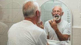 Man brushing his teeth